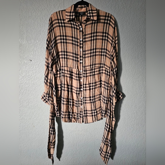 VICI ‘Touch of Plaid Tie-Front’ Dress Size M - Picture 2 of 7